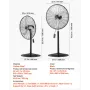 Industrial Pedestal Fan, 30 Inch 85-Degree Oscillating Fan, Height Adjustable Standing Fans with 3 Adjustable Speeds, High Power