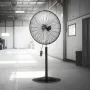 Industrial Pedestal Fan, 30 Inch 85-Degree Oscillating Fan, Height Adjustable Standing Fans with 3 Adjustable Speeds, High Power