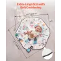 Baby Play Gym Mat Tummy Time Activity Mat med 6 Sensory Toy