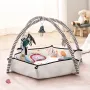 Baby Play Gym Mat Tummy Time Activity Mat med 6 Sensory Toy