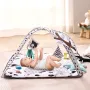 Baby Play Gym Mat, Tummy Time Mat with 6 Sensory Toys, Baby Activity Mat with 2 Touch Balls & Soft Fabric for Sensory & Motor Sk