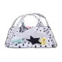 Baby Play Gym Mat, Tummy Time Mat with 6 Sensory Toys, Baby Activity Mat with 2 Touch Balls & Soft Fabric for Sensory & Motor Sk