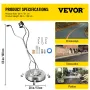 Pressure Washer Surface Cleaner, 50.8 cm, Max. 4000 PSI Pressure by 2 Nozzles for Cleaning Driveways, Sidewalks, Stainless Steel