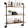 Industrial Pipe Shelf 3 Tier 32x7.87in Wall-Mount for Kitchen Bedroom