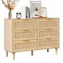 Ratting skuffe Dresser Natural Rattan Closet Dresser 6 skuffer til soveværelse