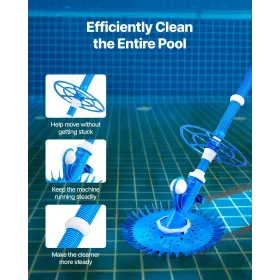 Suction Pool Cleaner Vacuum Cleaner 12 Hoses for In/Above-ground Pool
