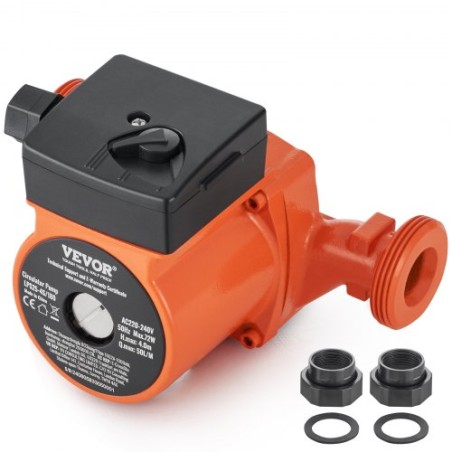 Hot Water Circulation Pump Cast Iron Recirculating Pump 220V 72W, 50 L/min Max Flow Rate, 4m Max Head Lift, 1-1/2" Threaded