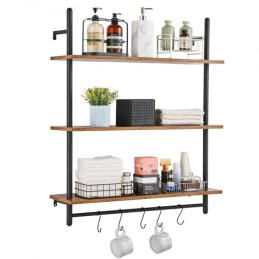 Industrial Pipe Shelf 3 Tier 32x9.84in Wall-Mount for Kitchen Bedroom