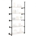 Industrial Pipe Shelf 5 Tier 2pcs 11,8in W vægmonteringsplanker ikke inkluderet
