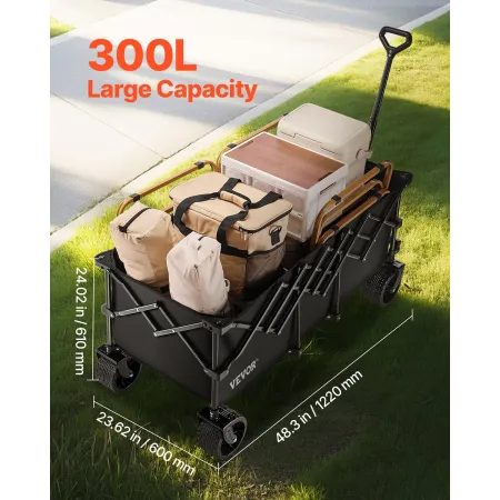 Udvidet foldevognsvogne 300L & 450 lb kraftigt sammenfoldelig