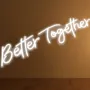 Neon Sign, 24" x 10" + 17" x 9" Better Together, Adjustable Brightness White Neon Lights Signs with Dimmer Switch and 12V Power 