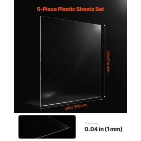 5-Pack PET/Plexiglass Sheets 24 x 36 Inch Plastic Sheets 0.04 Inch Thick