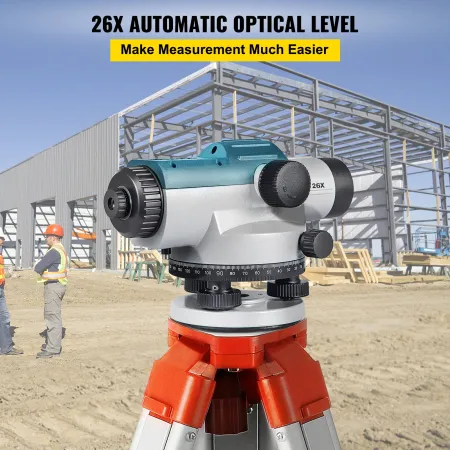 Automatic Optical Level, 26X, 40 mm Aperture Auto Level Kit with Magnetic Dampened Compensator and Transport Lock, Height Distan