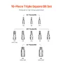XZN Triple Square Spline Bit Socket Set, 10-Piece M4 - M18, Premium Cr-V Steel, 1/4 in, 3/8 in, and 1/2 in Drives, with Enhanced