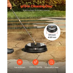 15 "Trykskive Surface Cleaner 3000 Max Psi Plastic 2 Udvidede tryllestav