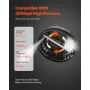15" Pressure Washer Surface Cleaner, Plastic Pressure Washer Attachments with 4 Wheels, 4000 Max PSI, 1/4 Quick Connector, 2 Spr