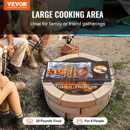32 "Rektangel koge rist Fire Pit Grill Grate X-Marks kraftigt