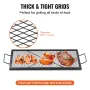 X-Marks Fire Pit Grill Grate, Rectangle Cooking Grate, Heavy Duty Steel Campfire BBQ Grill Grid with Handle & Support X Wire, Po