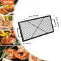 X-Marks Fire Pit Grill Grate, Rectangle Cooking Grate, Heavy Duty Steel Campfire BBQ Grill Grid with Handle & Support X Wire, Po