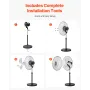 Industrial Pedestal Fan, 20 Inch 90-Degree Oscillating Fan, Height Adjustable Standing Fans with 3 Adjustable Speeds, High Power