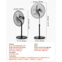 Industrial Pedestal Fan, 20 Inch 90-Degree Oscillating Fan, Height Adjustable Standing Fans with 3 Adjustable Speeds, High Power