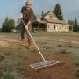 Lawn Leveling Rake, Lawn Leveler with 83.9 in Handle, 48x10 in Ground Plate, Rust-Resistant Carbon Steel Soil Leveler, 2 Heights
