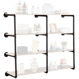 Industrial Pipe Shelf 4 Tier 3pcs 11,8in W vægmonteringsplanker ikke inkluderet