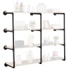 Industrial Pipe Shelf 4 Tier 3pcs 11,8in W vægmonteringsplanker ikke inkluderet