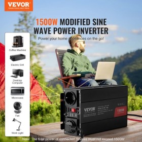 Modified Sine Wave Power Inverter 1500W DC12V to AC230V CE FCC Certified