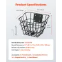 Front Bike Basket Electric Scooter Basket with Fixed Bracket Kids/Adult