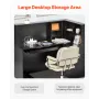 Reception Desk, 55.12 x 31.50 x 47.24 in L-Shaped Front Counter Table, Office Reception Counter with Drawer Keyboard Tray and St