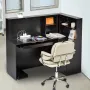 Reception Desk L-formet mod tabel Tabel 55.12 i sort kontorbord