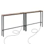 Narrow Console Sofa Table, 2 Pieces Behind Couch Table with Power Outlets, 1-Tier Long Entryway Table, Narrow Sofa Table with Me