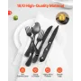 48-Piece Black Silverware Set with Steak Knives, Food-Grade Stainless Steel Flatware Utensils for 8, Mirror Finished Cutlery Set