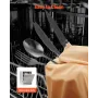 48-Piece Black Silverware Set with Steak Knives, Food-Grade Stainless Steel Flatware Utensils for 8, Mirror Finished Cutlery Set