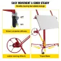 Drywall Rolling Lifter Panel, 335.3 cm Sheetrock Lift Drywall Lift, 68 kg Weight Capacity Panel Hoist Jack Tool, Steel Material 