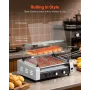 Hot Dog Roller, 30 Hot Dog 11 Rollers, Stainless Steel Sausage Grill Cooker, 2200W Commercial Hot Dog Machine with Dual Temp Con