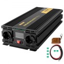 Pure Sine Wave Inverter 2500W Power Inverter DC 12V AC 230V, Car Inverter USB Port LCD Display Remote Controller, Safety