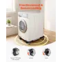 Fridge Stand Mobile Base, 1100 lbs Load Capacity, Washing Machine Stand with 8 Locking Twin Wheels and 4 Brakes, 27.5 -35.4 Inch