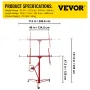 Drywall Rolling Lifter Panel, 335.3 cm Sheetrock Lift Drywall Lift, 68 kg Weight Capacity Panel Hoist Jack Tool, Steel Material 