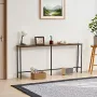Narrow Console Sofa Table, 70.9” Behind Couch Table with Power Outlets, 1-Tier Long Entryway Table, Narrow Sofa Table with Metal