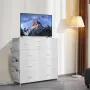10 Drawer Dresser, Fabric Drawer Dresser with Fabric Bins, Closet Storage Drawers with Easy Pull Handle and Sturdy Steel Frame, 