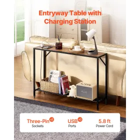 Narrow Console Sofa Table Couch Table 41.7 in for Entryway & Living Room