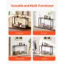 Narrow Console Sofa Table, 41.7” Behind Couch Table with Power Outlets, 2-Tier Long Entryway Table, Narrow Sofa Table with Metal