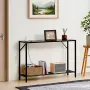 Narrow Console Sofa Table, 41.7” Behind Couch Table with Power Outlets, 2-Tier Long Entryway Table, Narrow Sofa Table with Metal