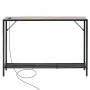 Narrow Console Sofa Table, 41.7” Behind Couch Table with Power Outlets, 2-Tier Long Entryway Table, Narrow Sofa Table with Metal
