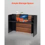 Reception Desk, 62.99 x 23.62 x 43.70 in Rectangular Front Counter Table, Office Reception Desk Front Retail Counter with LED Li