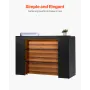 Reception Desk, 62.99 x 23.62 x 43.70 in Rectangular Front Counter Table, Office Reception Desk Front Retail Counter with LED Li