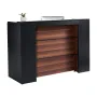 Reception Desk, 62.99 x 23.62 x 43.70 in Rectangular Front Counter Table, Office Reception Desk Front Retail Counter with LED Li