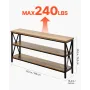Narrow Console Sofa Table, 55.1 inches Behind Couch Table, 3-Tier Long Entryway Table and Skinny Hallway Table, Narrow Sofa Tabl